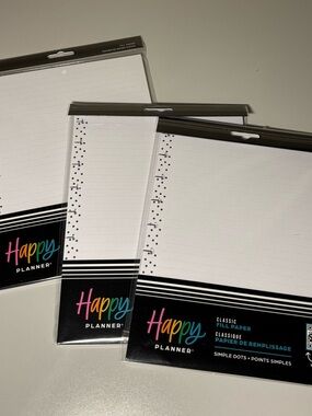 Happy Planner Classic Filler Paper - White with Black Accents